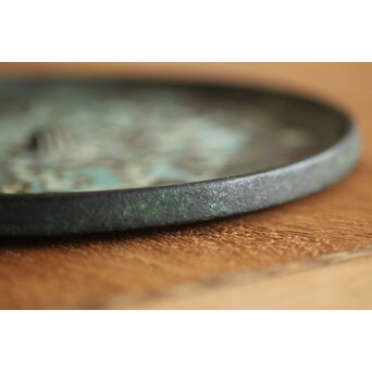 倣 戦国 青銅器 トルコ石金銀象嵌 銅錯金松石珍獣紋古鏡/銅鏡　M328 