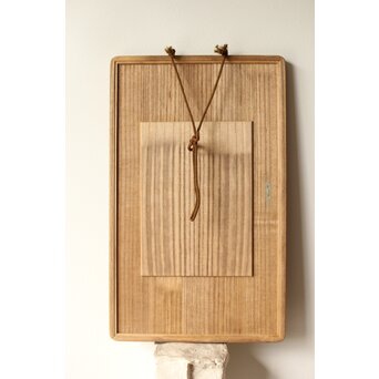 村山琴泉 木彫雲板 大黒天尊像 額　X369 