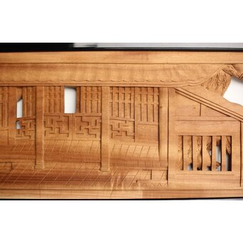 今井徳造 井波彫刻欄間 新春新雪唐子図 2枚1組　R0235 