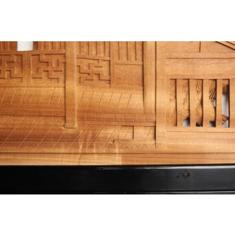 今井徳造 井波彫刻欄間 新春新雪唐子図 2枚1組　R0235 