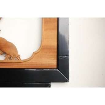 今井徳造 井波彫刻欄間 新春新雪唐子図 2枚1組　R0235 