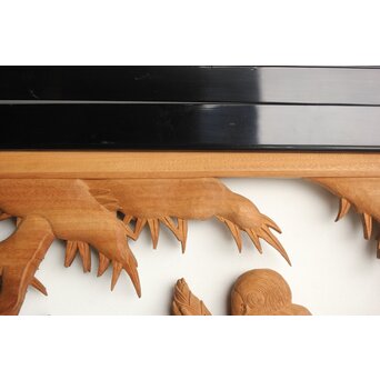 今井徳造 井波彫刻欄間 新春新雪唐子図 2枚1組　R0235 