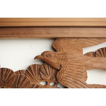 井波系か 鷹松木彫欄間 2枚1組　R0239 