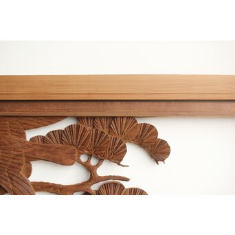 井波系か 鷹松木彫欄間 2枚1組　R0239 