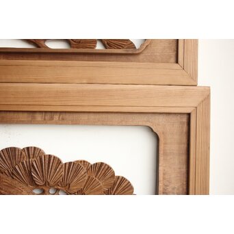 井波系か 鷹松木彫欄間 2枚1組　R0239 