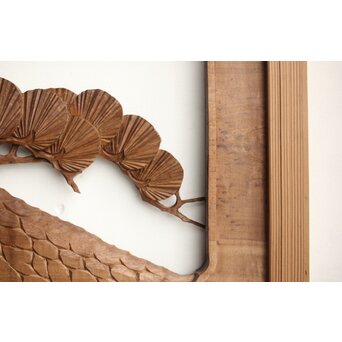 井波系か 鷹松木彫欄間 2枚1組　R0239 