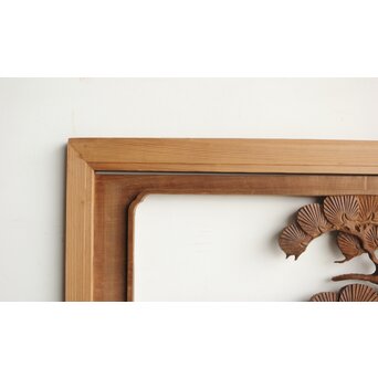 井波系か 鷹松木彫欄間 2枚1組　R0239 