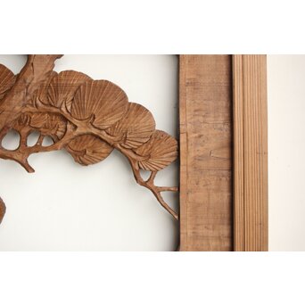 井波系か 鷹松木彫欄間 2枚1組　R0239 