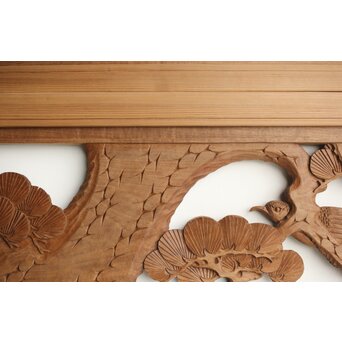 井波系か 鷹松木彫欄間 2枚1組　R0239 