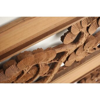 井波系か 鷹松木彫欄間 2枚1組　R0239 