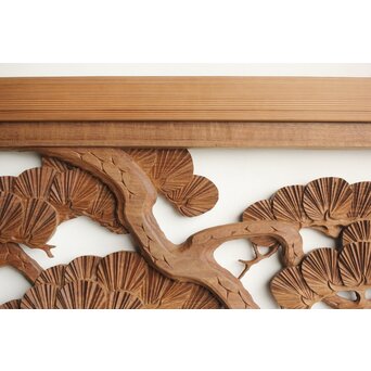 井波系か 鷹松木彫欄間 2枚1組　R0239 