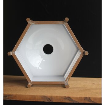 六角型 木目仕上縁電笠　A042 