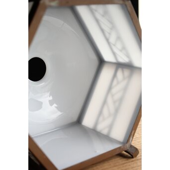 六角型 木目仕上縁電笠　A042 