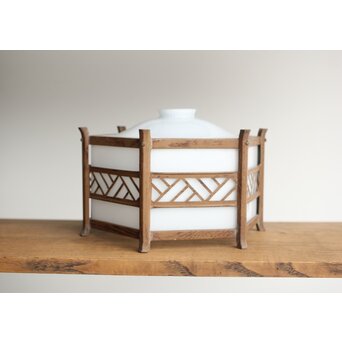 六角型 木目仕上縁電笠　A042 