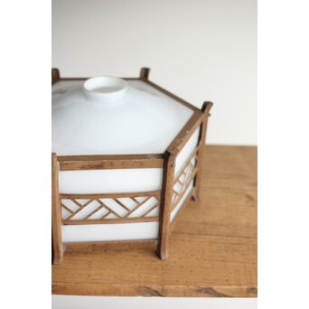 六角型 木目仕上縁電笠　A042 