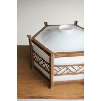 六角型 木目仕上縁電笠　A042 