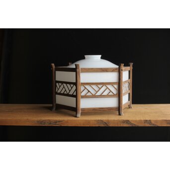 六角型 木目仕上縁電笠　A042