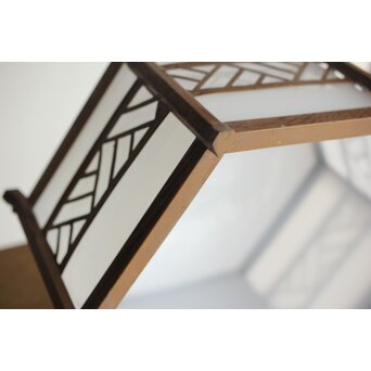 六角型 木目仕上縁電笠　A042 