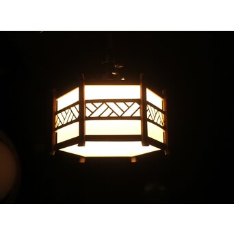 六角型 木目仕上縁電笠　A042 