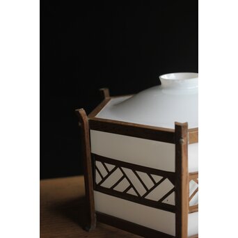 六角型 木目仕上縁電笠　A042 