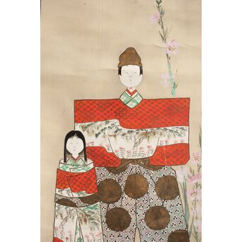 倣 菁々 鈴木其一 立雛図 紙本掛軸　Z314 