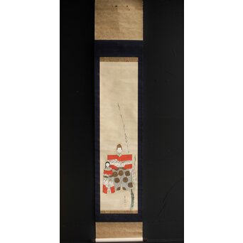 倣 菁々 鈴木其一 立雛図 紙本掛軸　Z314