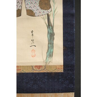 倣 菁々 鈴木其一 立雛図 紙本掛軸　Z314 