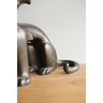 山本自爐 鋳造作品 ブロンズ【虎】共箱　M331 