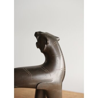 山本自爐 鋳造作品 ブロンズ【虎】共箱　M331 