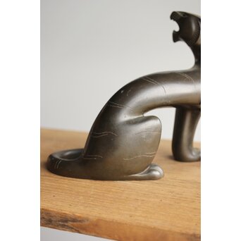 山本自爐 鋳造作品 ブロンズ【虎】共箱　M331 