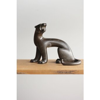 山本自爐 鋳造作品 ブロンズ【虎】共箱　M331 