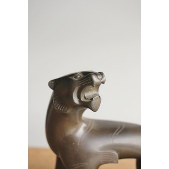 山本自爐 鋳造作品 ブロンズ【虎】共箱　M331 