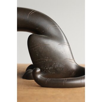 山本自爐 鋳造作品 ブロンズ【虎】共箱　M331 