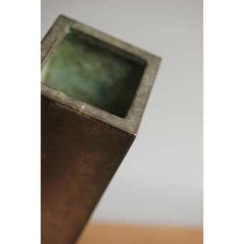 四方柱 古銅花器　M332 