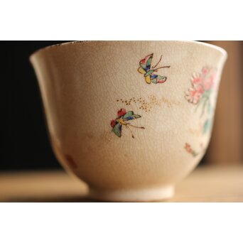 在銘 明治薩摩 煎茶碗五客揃 上仕立箱　P355 