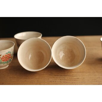 在銘 明治薩摩 煎茶碗五客揃 上仕立箱　P355 