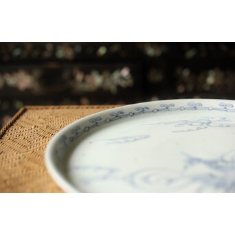 古伊万里 白磁染付 雲龍図皿　P356 