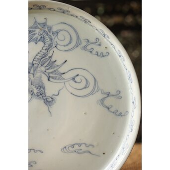 古伊万里 白磁染付 雲龍図皿　P356 