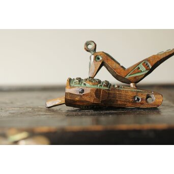 砂澤ビッキ 幸福の鳥 木彫　X370 