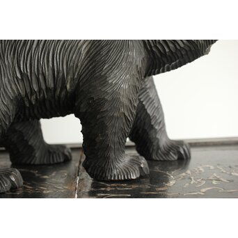 茂木多喜治/北雪 夫婦熊 八雲木彫　X371 