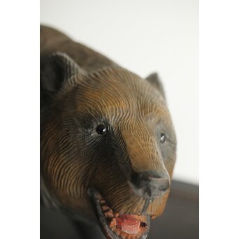 茂木多喜治/北雪 夫婦熊 八雲木彫　X371 