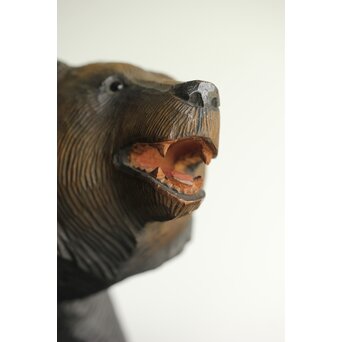 茂木多喜治/北雪 夫婦熊 八雲木彫　X371 