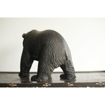 茂木多喜治/北雪 夫婦熊 八雲木彫　X371 