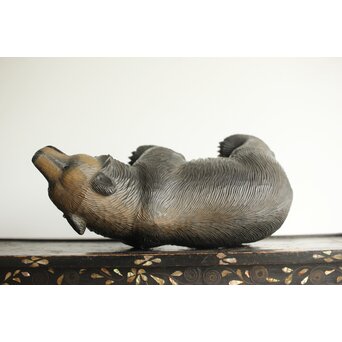 茂木多喜治/北雪 夫婦熊 八雲木彫　X371 