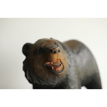 茂木多喜治/北雪 夫婦熊 八雲木彫　X371 