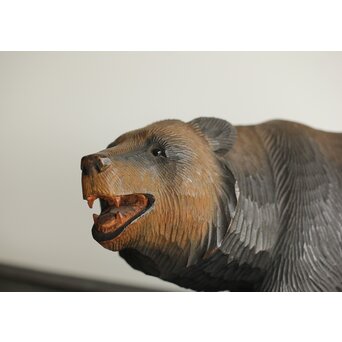 茂木多喜治/北雪 夫婦熊 八雲木彫　X371 