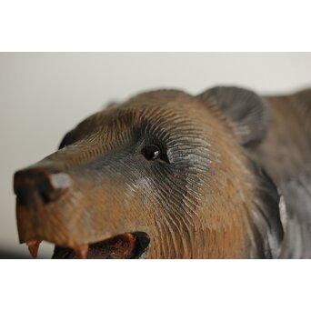 茂木多喜治/北雪 夫婦熊 八雲木彫　X371 