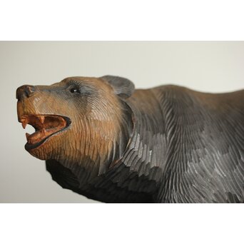 茂木多喜治/北雪 夫婦熊 八雲木彫　X371 