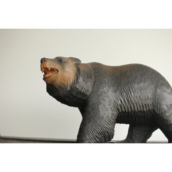 茂木多喜治/北雪 夫婦熊 八雲木彫　X371 