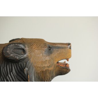 茂木多喜治/北雪 夫婦熊 八雲木彫　X371 